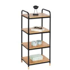 Wenko Regal Loft Bambus Braun Mit 4 Etagen -Badezimmerbedarf Geschäft 80515 sb freisteller de 04