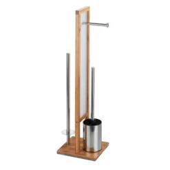 Wenko Stand WC-Garnitur Rivalta Bambus 18 X 70 X 23 Cm Natur -Badezimmerbedarf Geschäft 83066 sb freisteller de 02