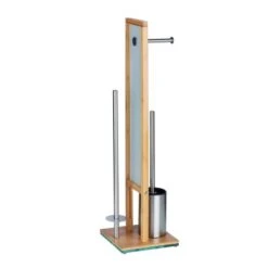 Wenko Stand WC-Garnitur Rivalta Bambus 18 X 70 X 23 Cm Natur -Badezimmerbedarf Geschäft 83066 sb freisteller de 05