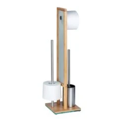 Wenko Stand WC-Garnitur Rivalta Bambus 18 X 70 X 23 Cm Natur -Badezimmerbedarf Geschäft 83066 sb freisteller de 06