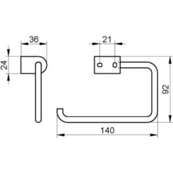 Keuco Toilettenpapieralter Smart Verchromt -Badezimmerbedarf Geschäft 8362597 PrintMazeichnung1