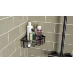 Tesa Aluxx Eckduschkorb Schwarz Matt Inkl. Klebelösung -Badezimmerbedarf Geschäft 855266 2009 04