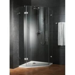 Schulte Fünfeckdusche Davita 4-teilig Echtglas Chrom -Badezimmerbedarf Geschäft 883064 4081 1