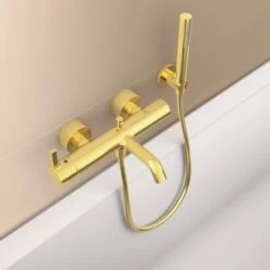 Ideal Standard Handbrause Idealrain Atelier Stick Gold Metall -Badezimmerbedarf Geschäft 887295 3049 4