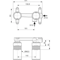 Ideal Standard Unterputz-Bausatz 1 -Badezimmerbedarf Geschäft 887557 3049 2