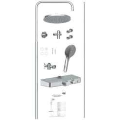 Eisl Duschset Futura Wellness Duschsystem Mit Thermostat Glasablage Chrom Grau -Badezimmerbedarf Geschäft 9002560798954 2759 6