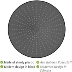 Wenko Regenduschkopf Ultimate Shower Schwarz/Grau Ø 25 Cm -Badezimmerbedarf Geschäft 903630 1068 05