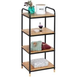 Wenko Regal Loft Bambus Braun Mit 4 Etagen -Badezimmerbedarf Geschäft 918187 1068 2 781