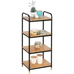 Wenko Regal Loft Bambus Braun Mit 4 Etagen -Badezimmerbedarf Geschäft 918187 1068 3 781