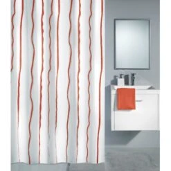 OBI Duschvorhang Nanny 180 Cm X 200 Cm Rubin -Badezimmerbedarf Geschäft 933920 picture 1 1