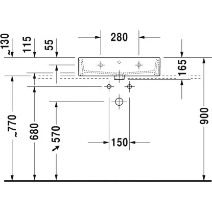 Duravit Waschbecken Vero Air 60 Cm Mit Hahnloch Und Überlauf Geschliffen 5 Duravit Waschbecken Vero Air 60 Cm Mit Hahnloch Und Überlauf Geschliffen – Bild 3