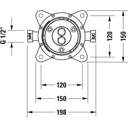 Duravit Grundkörper Einhebel-Wannenmischer Bodenstehend 5 Duravit Grundkörper Einhebel-Wannenmischer Bodenstehend – Bild 3