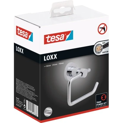 Tesa® LOXX Toilettenrollenhalter Ohne Deckel, Hochglanzverchromt, Inkl. Kleber 4 Tesa® LOXX Toilettenrollenhalter Ohne Deckel, Hochglanzverchromt, Inkl. Kleber – Bild 2