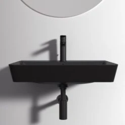 Ideal Standard Waschtisch Connect Air 60x46 Cm 1 Hahnloch Mit Überlauf Schwarz -Badezimmerbedarf Geschäft 9802745 3049 5