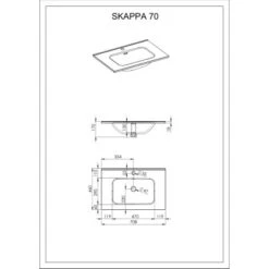 Maximus Waschbecken Skappa 70 Cm Keramik -Badezimmerbedarf Geschäft CHNISCHEZEICHNUG SKAPPA1 1