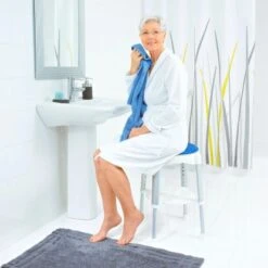 Ridder Badhocker Blau-Weiß Höhenverstellbar Rotierend -Badezimmerbedarf Geschäft Ridder BadezimmerHocker 2