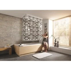 Kleine Wolke Eckduschrollo Grau 132+56 Cm X 240 Cm