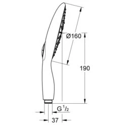 Grohe Power&Soul 160 Handbrause 4+ Strahlarten M. Wasserspar-Fkt. -Badezimmerbedarf Geschäft e powersoul 160 handbrause 1