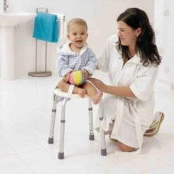 Ridder Duschhocker Weiß Rund Und Höhenverstellbar -Badezimmerbedarf Geschäft er BadezimmerHocker rund 2