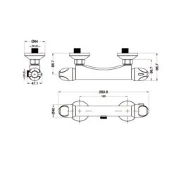 Eisl VITAL Thermostat Duscharmatur Chrom -Badezimmerbedarf Geschäft erbrhschutzchrom Zeichnung