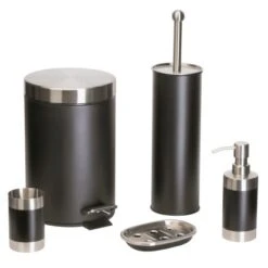 Badaccessoires-Set Schwarz 5-teilig