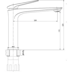 AquaSu Einhebelmischer Waschbeckenarmatur Orva Mittelhohe Ausführung Chrom -Badezimmerbedarf Geschäft masszeichnung 770026 sz 10